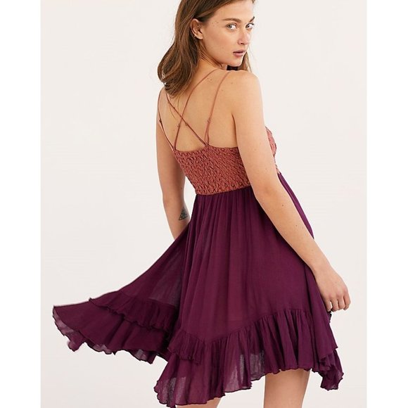 Free People Adella Slip Dress Copper Combo Size XS NWT - Picture 3 of 8